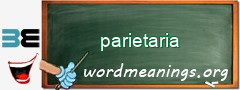 WordMeaning blackboard for parietaria